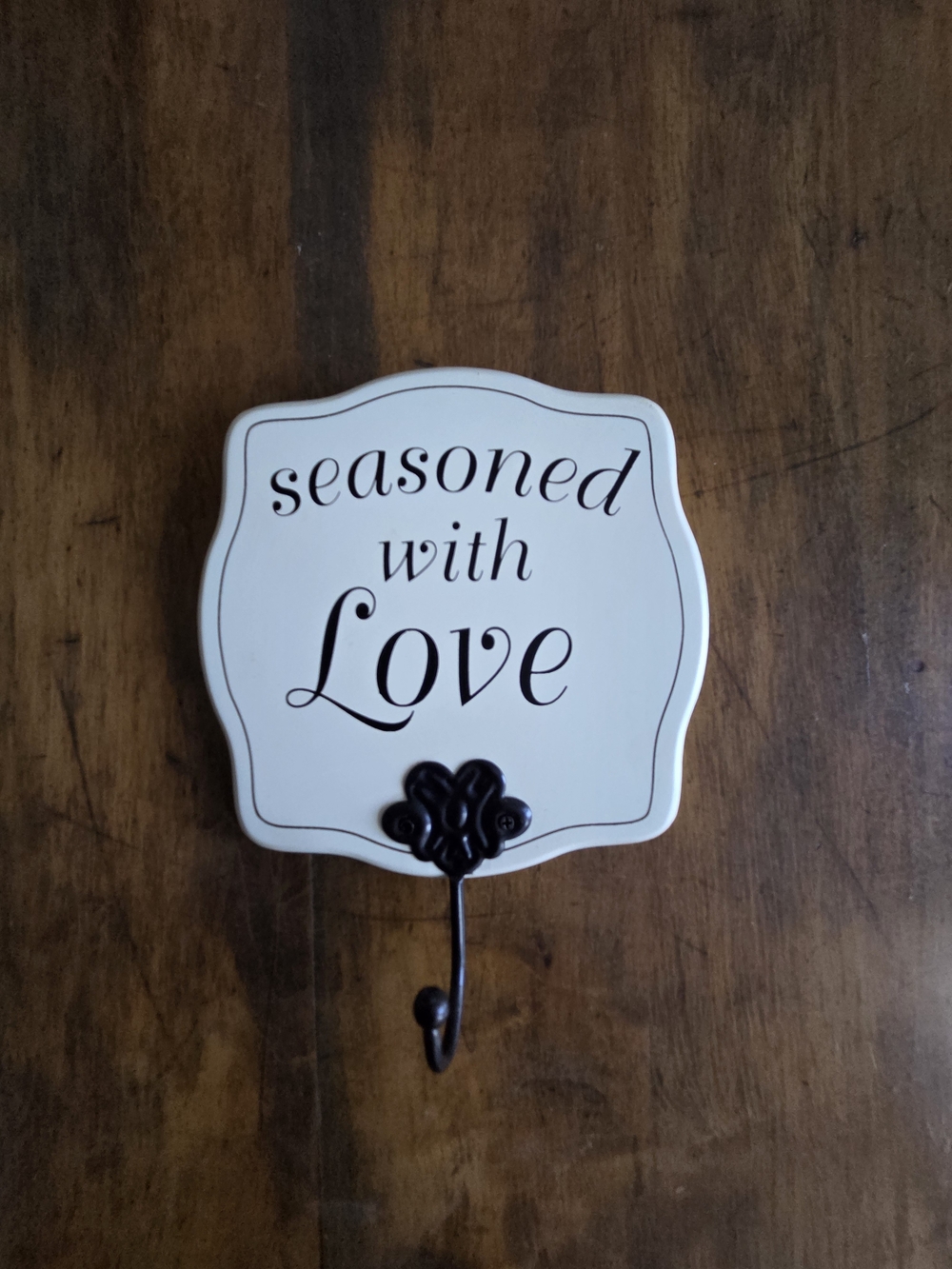 Cream "Seasoned With Love" Decorative Wall Hook